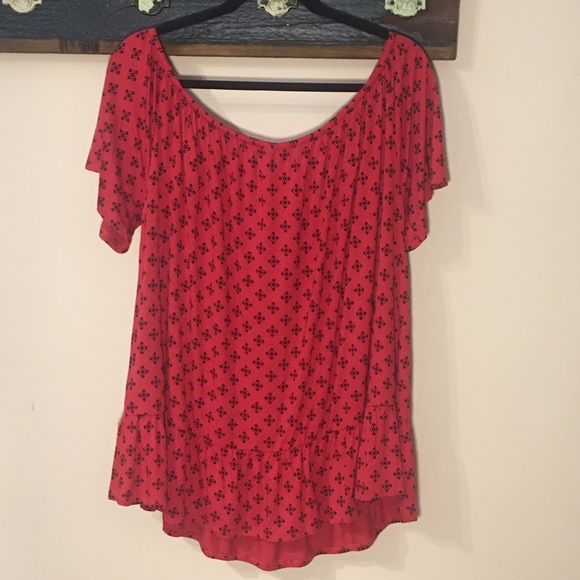 Michel Studio Red Peasant Top Size 2X - Picture 8 of 13